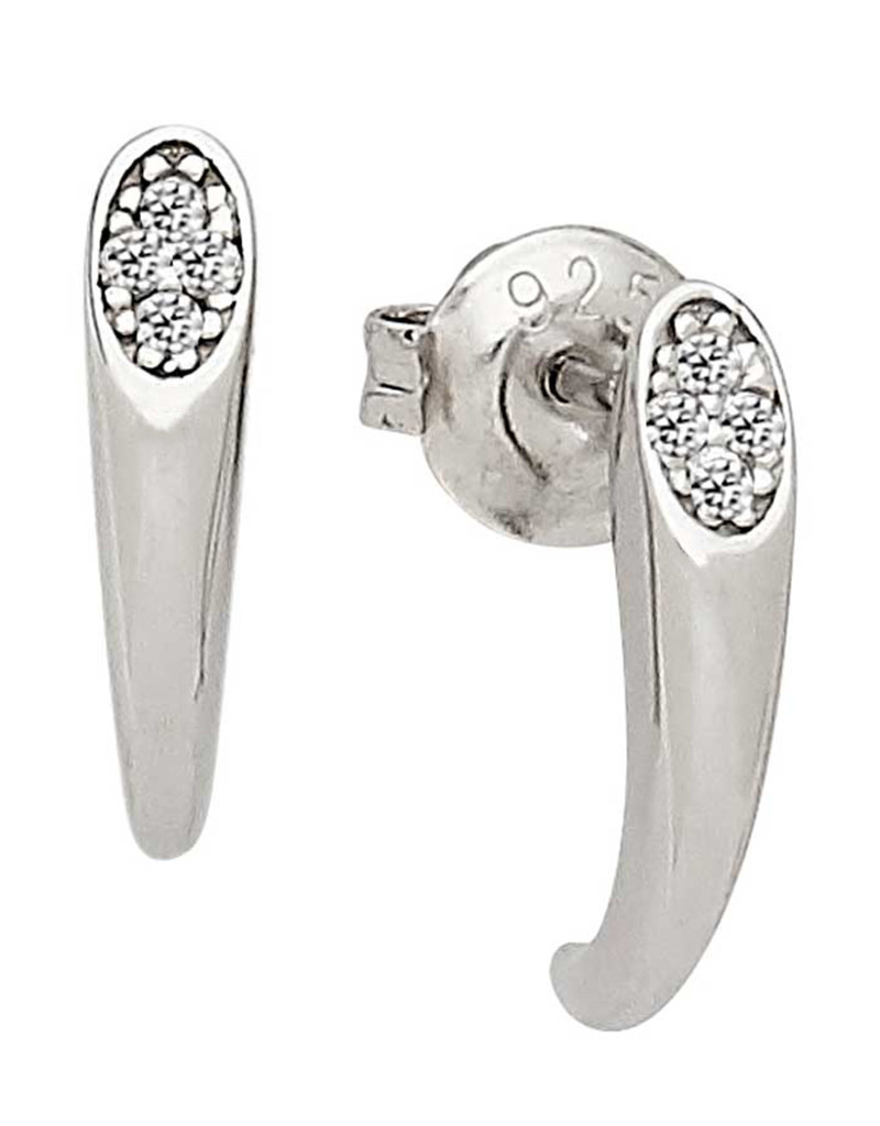 Sterling Silver Talon CZ Post Earrings