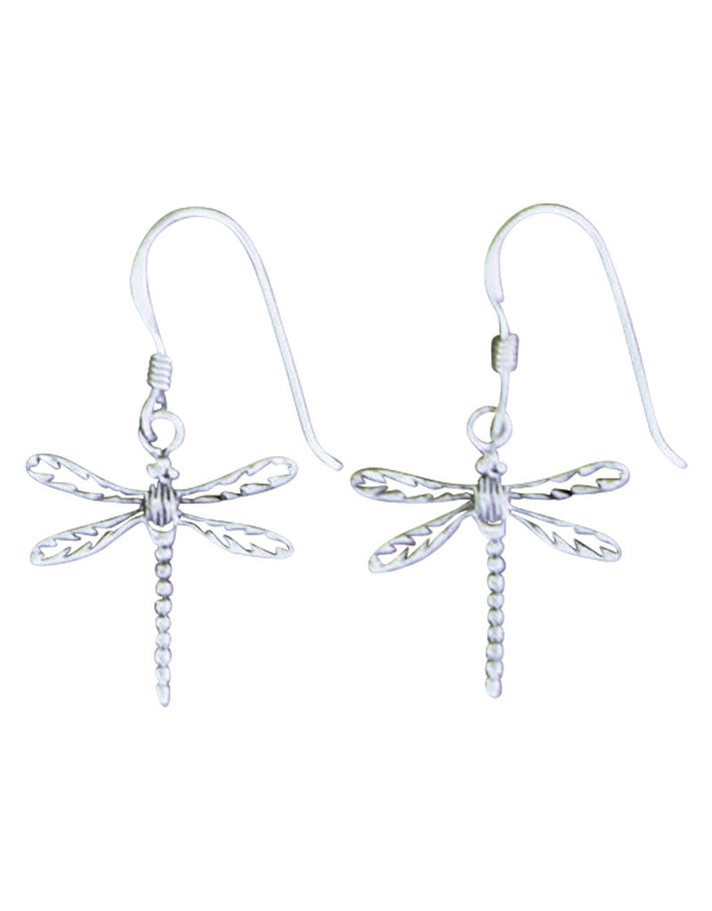 Sterling Silver Dragonfly Earrings 16mm
