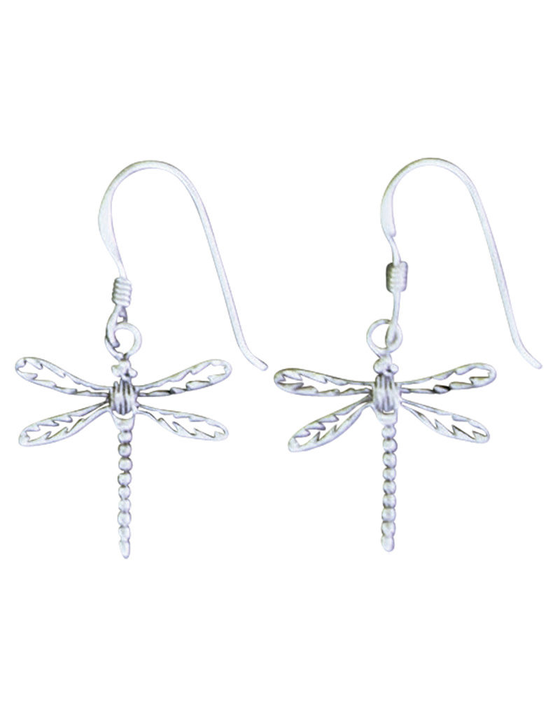 Sterling Silver Dragonfly Earrings 16mm
