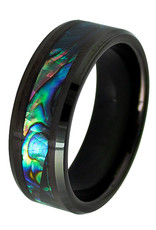 Men's Abalone Inlay Tungsten Band Ring