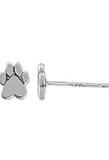 Sterling Silver Paw Print Stud Earrings
