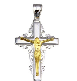 Two-Tone Crucifix Pendant