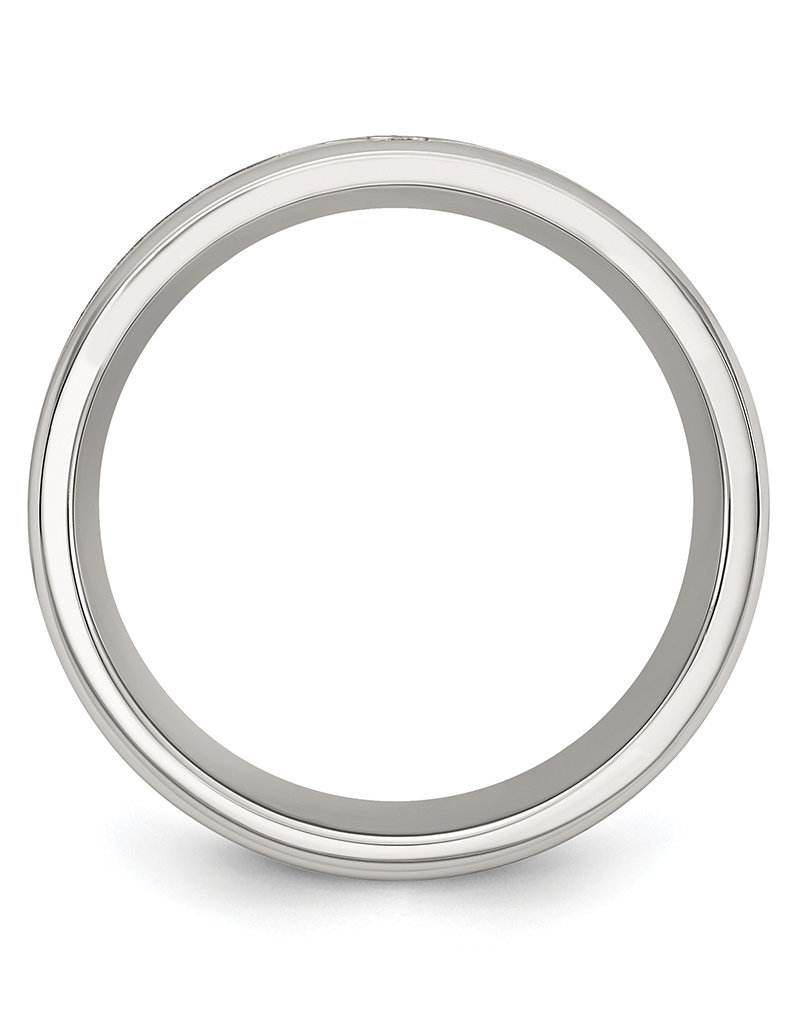 Men's CZ Cross Stainless Steel Band Ring