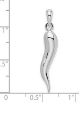 Sterling Silver Italian Horn Pendant