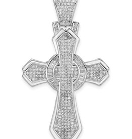 Polished CZ Cross Pendant