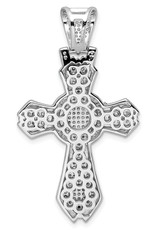 Men’s Sterling Silver Polished CZ Cross Pendant
