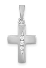 Sterling Silver CZ Cross Pendant