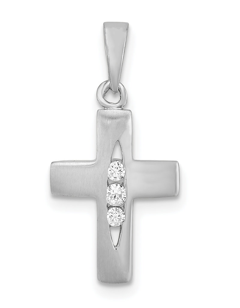 Sterling Silver CZ Cross Pendant