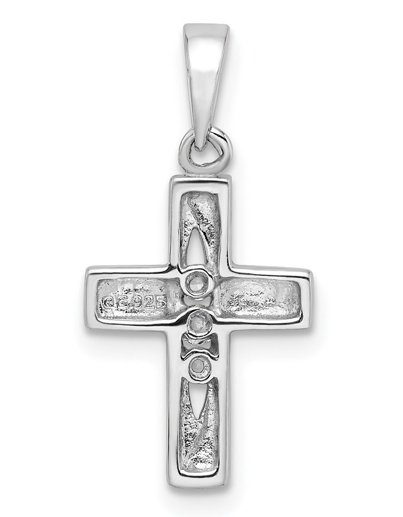 Sterling Silver CZ Cross Pendant