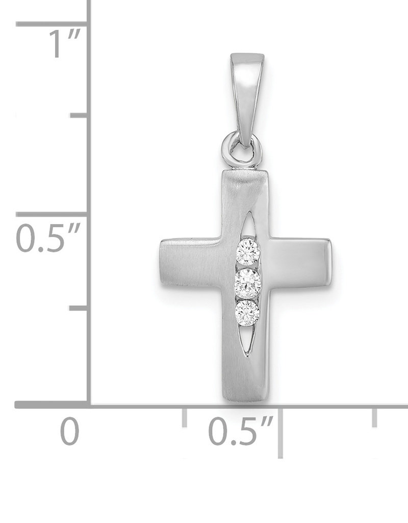 Sterling Silver CZ Cross Pendant