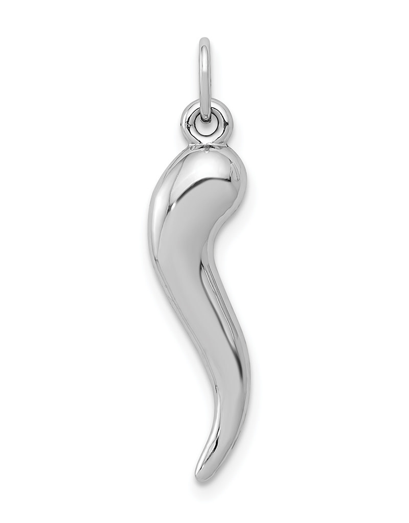 14k White Gold Italian Horn Charm