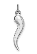 14k White Gold Italian Horn Charm