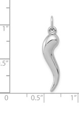 14k White Gold Italian Horn Charm