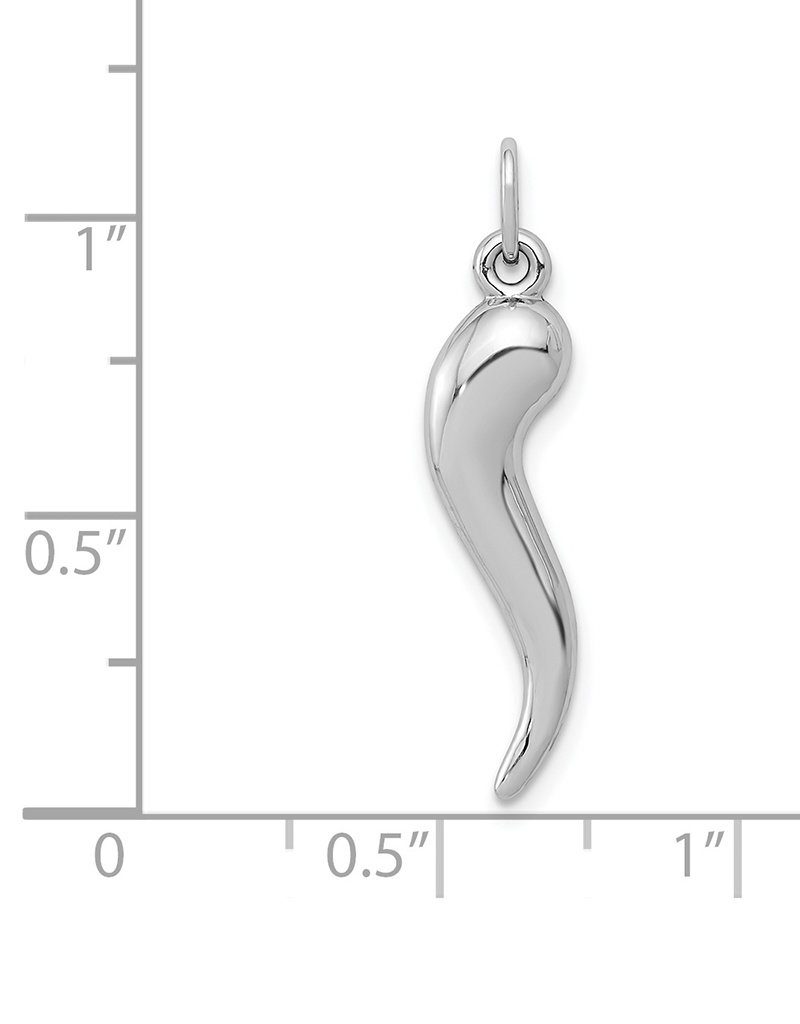 14k White Gold Italian Horn Charm