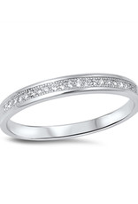 Sterling Silver Pave CZ Band Ring