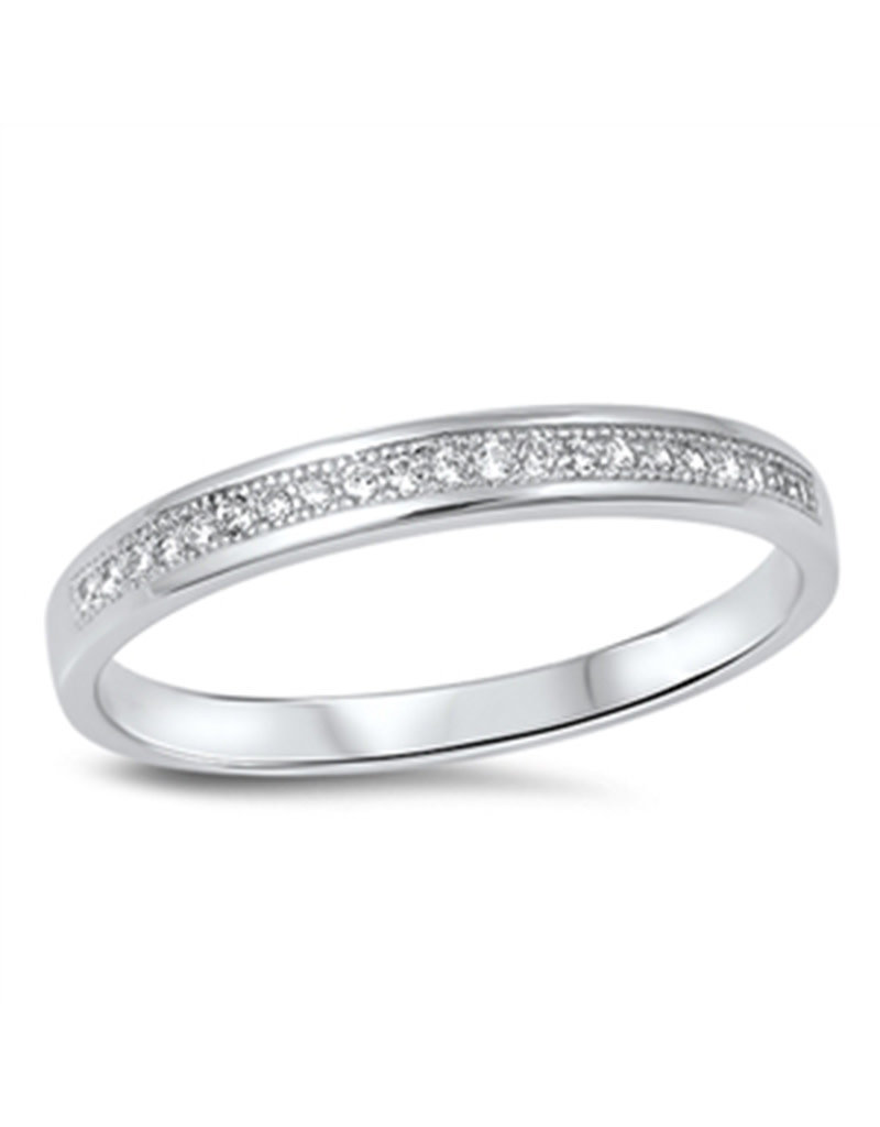 Sterling Silver Pave CZ Band Ring