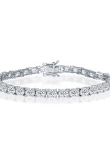 Sterling Silver 5x4mm Oval CZ Tennis Bracelet 7.25"