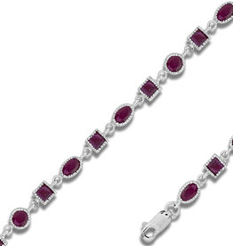 Oval and Square Ruby Bracelet