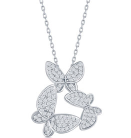 Multi-Butterfly CZ Necklace