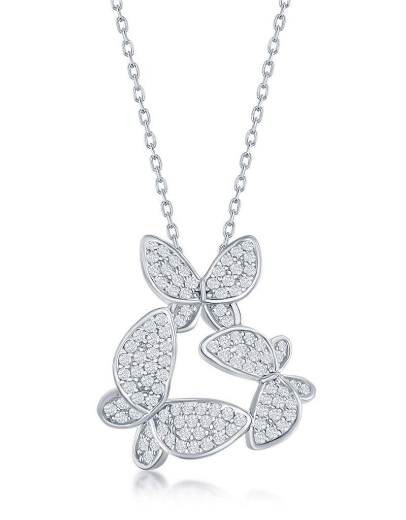 Multi-Butterfly CZ Necklace