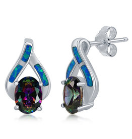 Opal and Mystic CZ Earrings