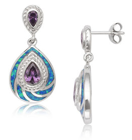 Opal Teardrop Dangle Earrings