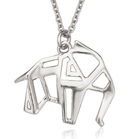 Origami Elephant Necklace 16+2"