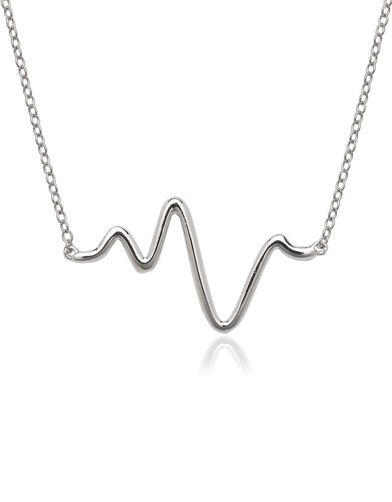 Sterling Silver Heartbeat Necklace 16"+2" Extender