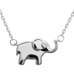 Elephant CZ Necklace 16"+2"