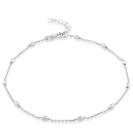 Oval D/C Bead Anklet 9"+1"