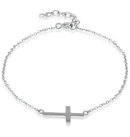 Sideways Cross Bracelet 7"+1"