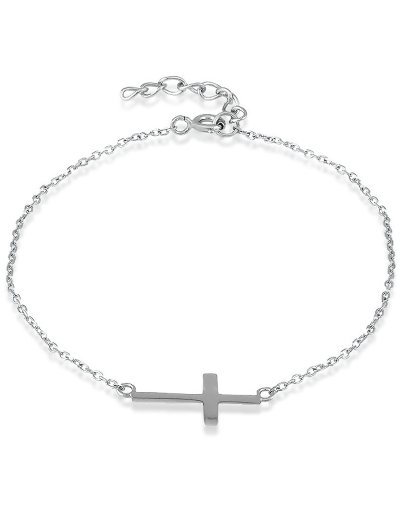 Sideways Cross Bracelet 7"+1"