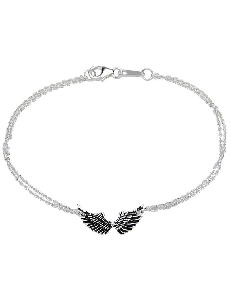 Double Strand Wings Bracelet 7.75"