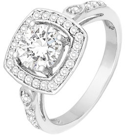 Square w/ CZ's Ring