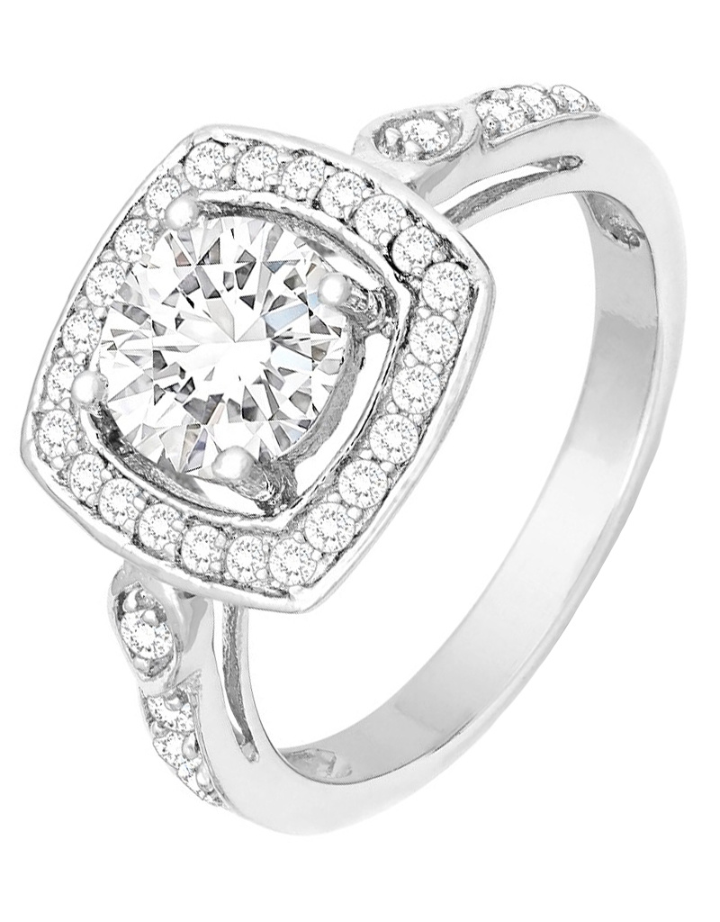 Square w/ CZ's Ring