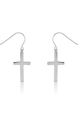 Sterling Silver Cross Earrings 23mm