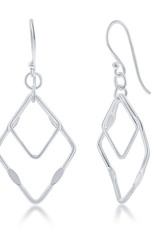 Double Open Square Earrings 30mm *claa-2176