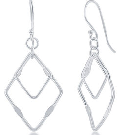 Double Open Square Earrings 30mm *claa-2176