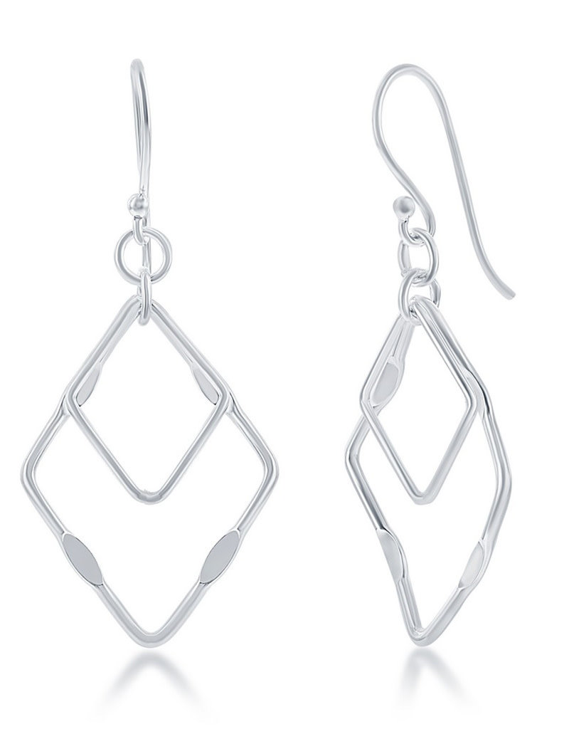 Double Open Square Earrings 30mm *claa-2176