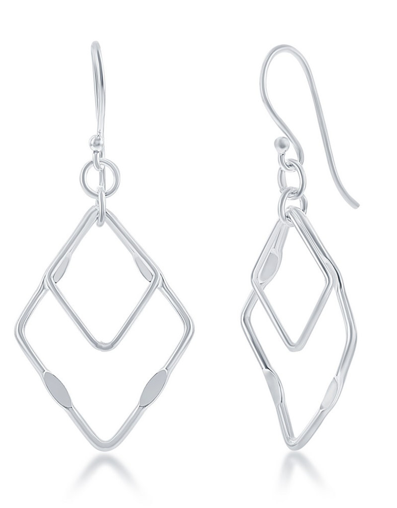 Double Open Square Earrings 30mm *claa-2176