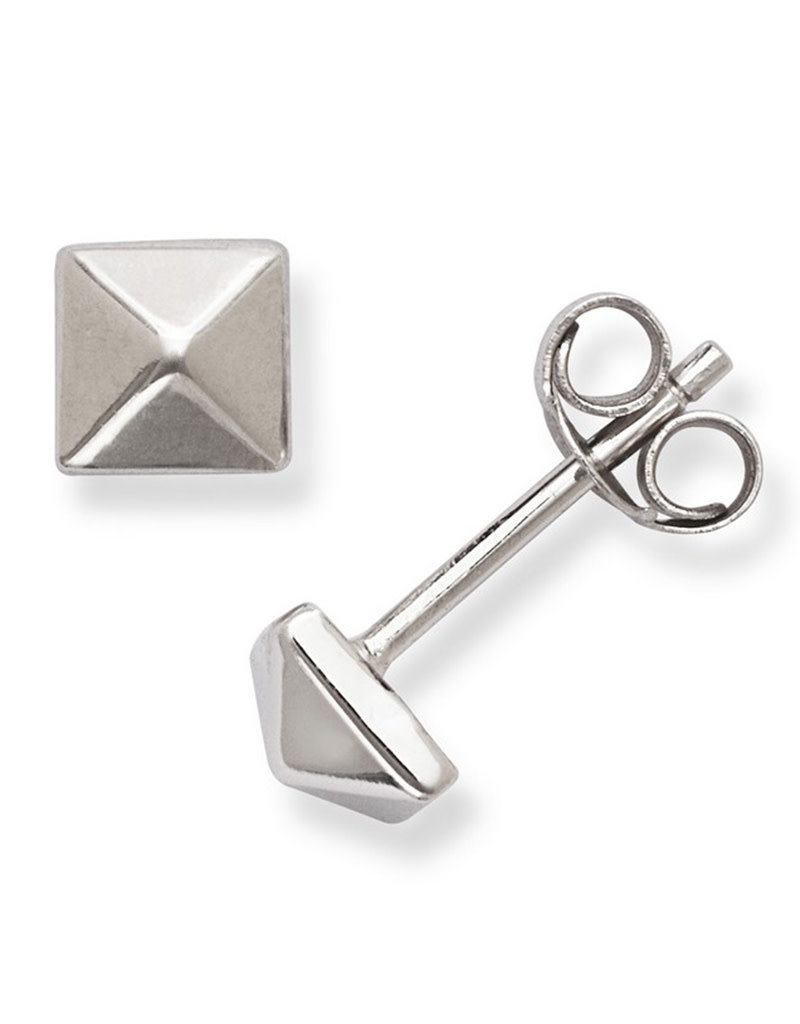 Triangle Pyramid Stud Earrings Sterling Silver