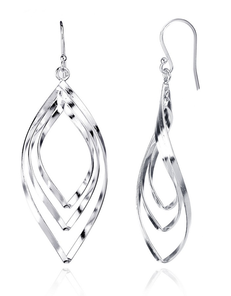 Triple Wavy Marquise Earrings