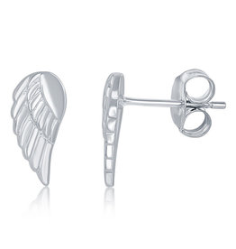 Wing Stud Earrings 10mm
