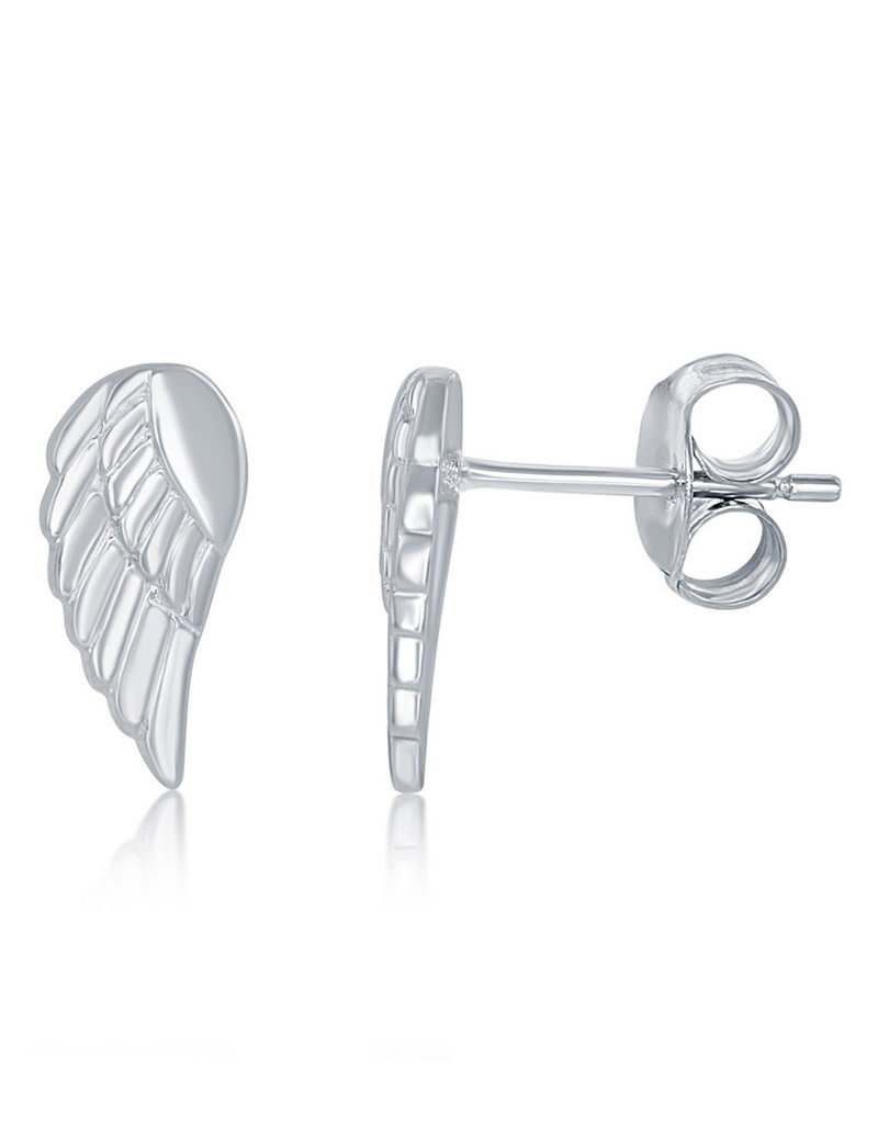 Sterling Silver Wing Stud Earrings 10mm