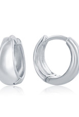 Sterling Silver Tapered Huggie Earrings 12mm