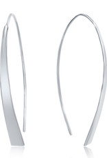 Sterling Silver Curved Flat Bar Threader Earrings 43mm
