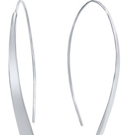 Curved Flat Bar Threader Earrings 43mm