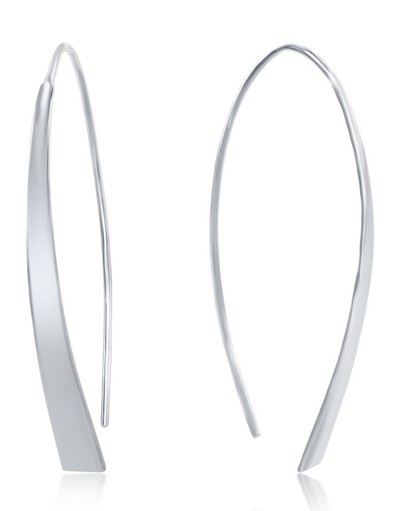 Curved Flat Bar Threader Earrings 43mm