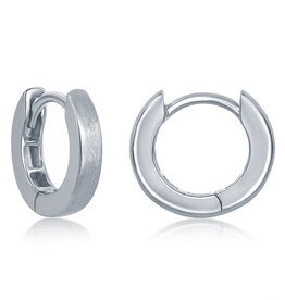 Brushed Huggie Earrings 3x13mm