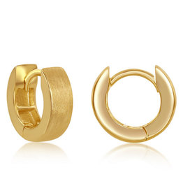 Brushed GP Huggie Earrings 4x13mm